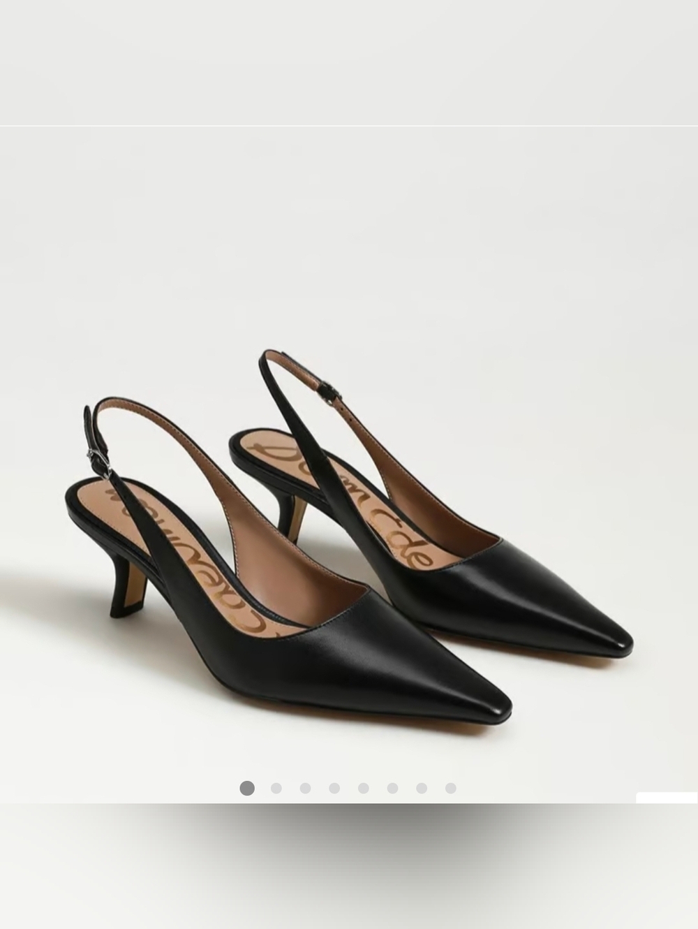 Sam Edelman Bianka Black Pointed Slingback Heels Size 8